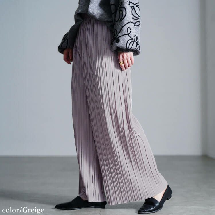 大きいサイズ レディース セルフカットプリーツパンツ　sada-6883