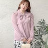 大きいサイズ レディース ボウタイブラウス　fem-387 【ゆうパケット可】 ラベンダー