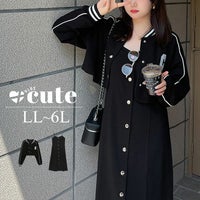 大きいサイズ レディース ジャージジャケット＆キャミワンピース　goldy-1365