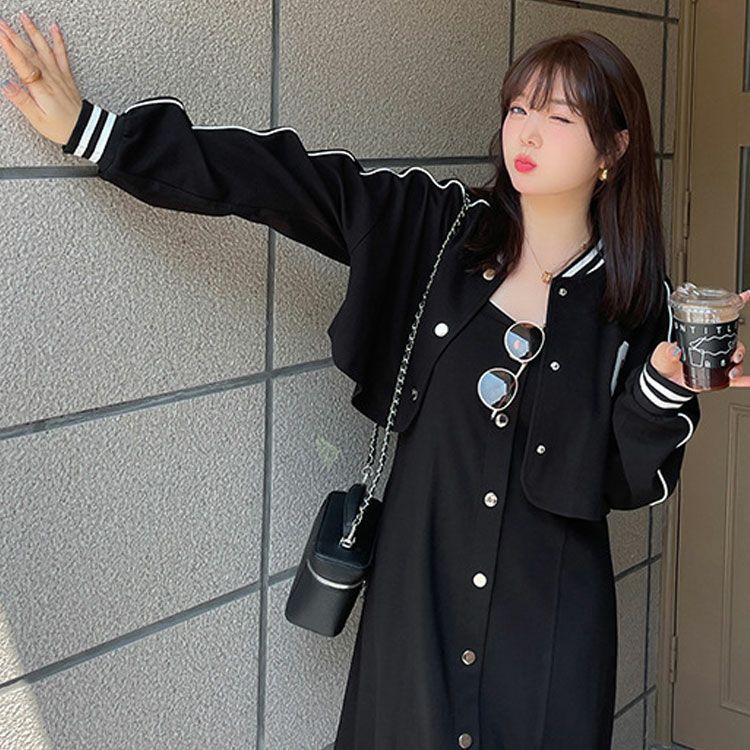 大きいサイズ レディース ジャージジャケット＆キャミワンピース　goldy-1365