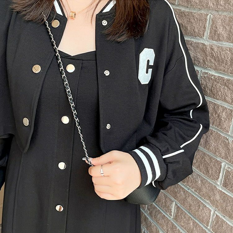 大きいサイズ レディース ジャージジャケット＆キャミワンピース　goldy-1365