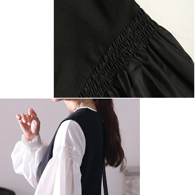 大きいサイズ レディース 異素材ボリュームスリーブブラウス　jp485