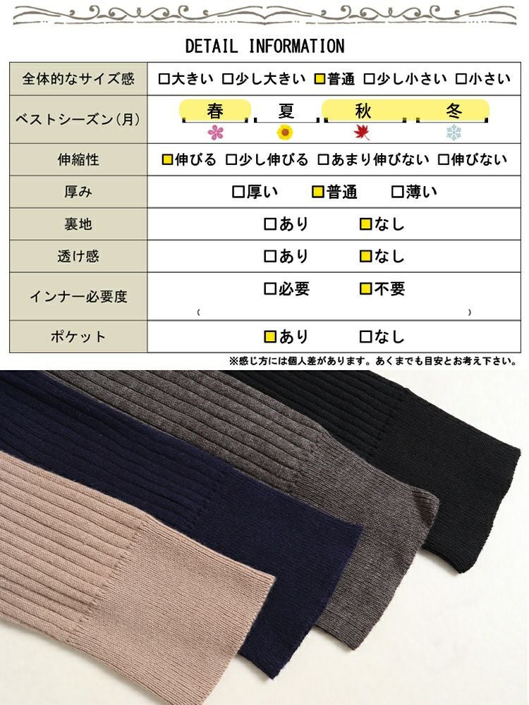 大きいサイズ レディース リブニットVネックロングカーディガン　wn-0004