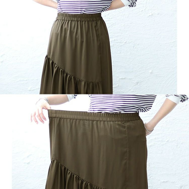 大きいサイズ レディース 変形ティアードスカート　fem-395