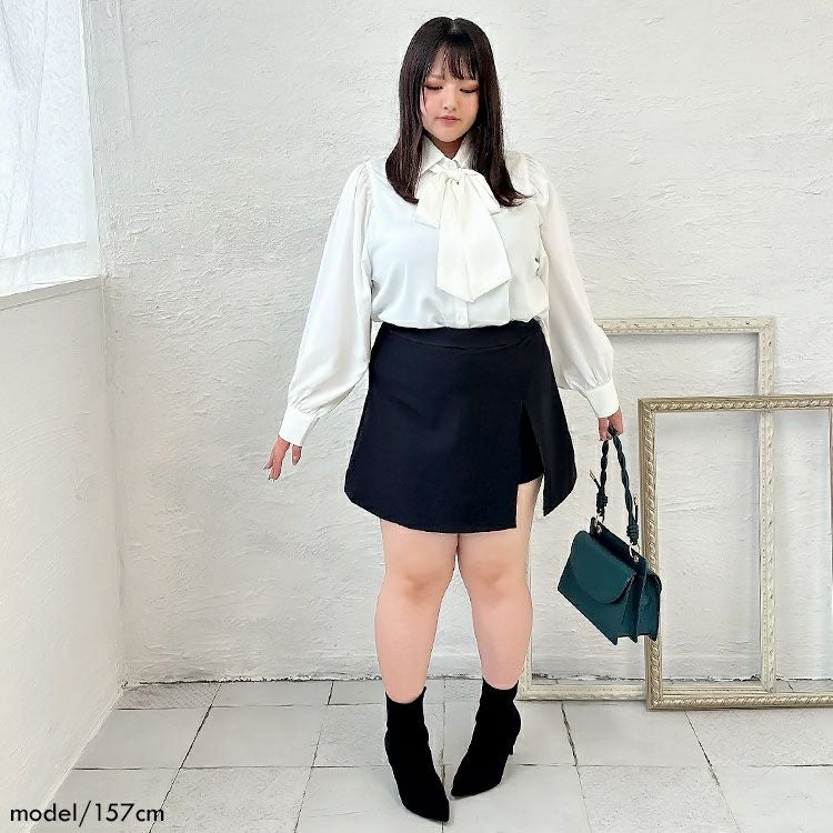 大きいサイズ レディース スカート風ショートパンツ　goldy-1373 【メール便可】