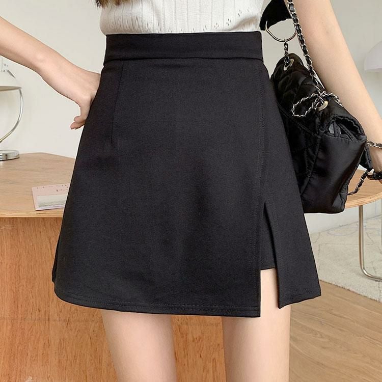 大きいサイズ レディース スカート風ショートパンツ　goldy-1373 【メール便可】 ブラック