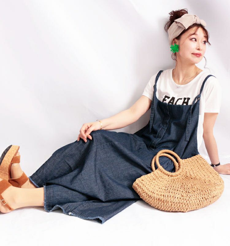 大きいサイズ レディース コットンデニムジャンパースカート　sw-0274