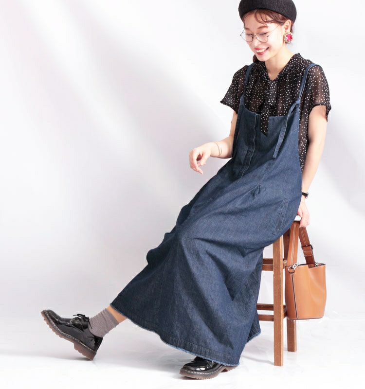 大きいサイズ レディース コットンデニムジャンパースカート　sw-0274