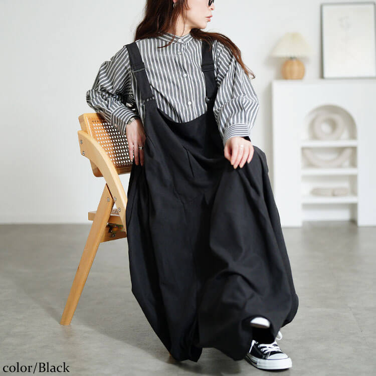 大きいサイズ レディース エプロンロングワンピース　nw-21026