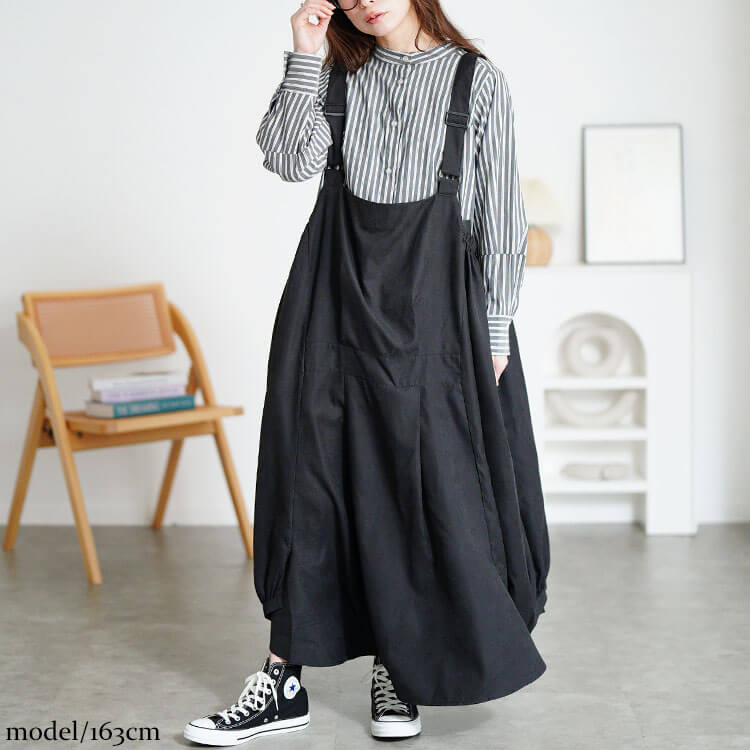 大きいサイズ レディース エプロンロングワンピース　nw-21026