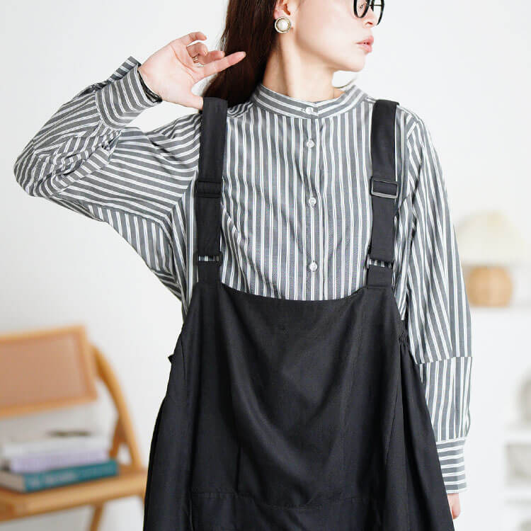 大きいサイズ レディース エプロンロングワンピース　nw-21026