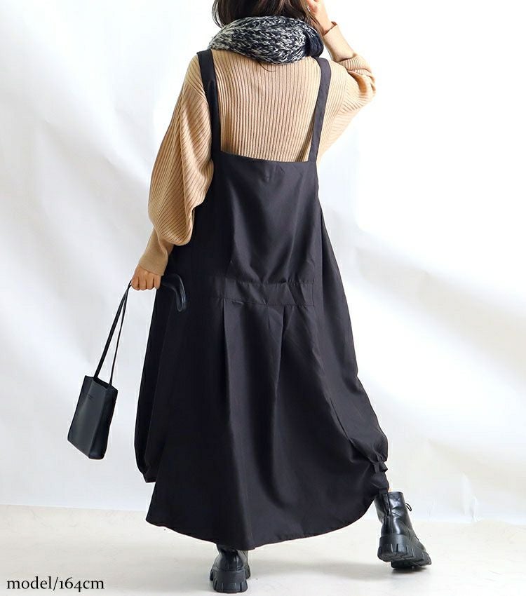 大きいサイズ レディース エプロンロングワンピース　nw-21026