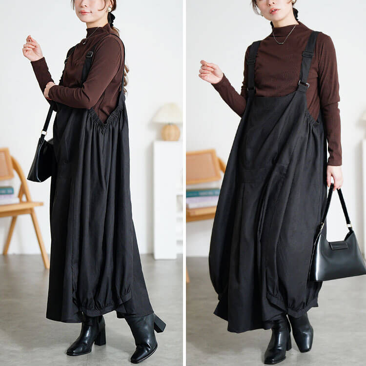 大きいサイズ レディース エプロンロングワンピース　nw-21026