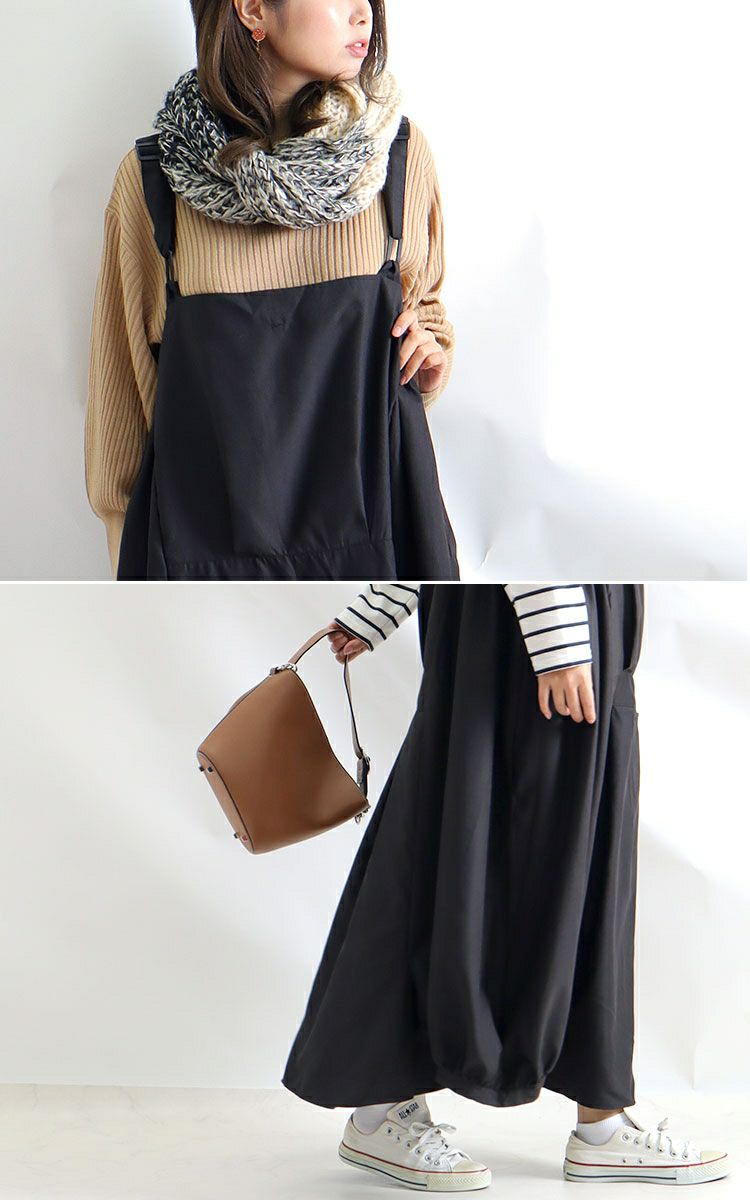 大きいサイズ レディース エプロンロングワンピース　nw-21026