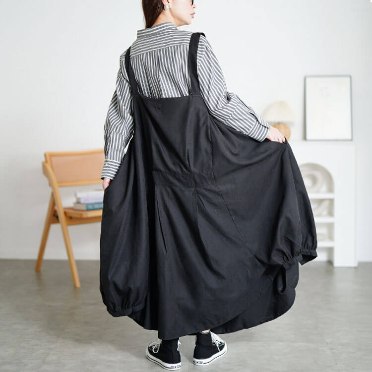 大きいサイズ レディース エプロンロングワンピース　nw-21026