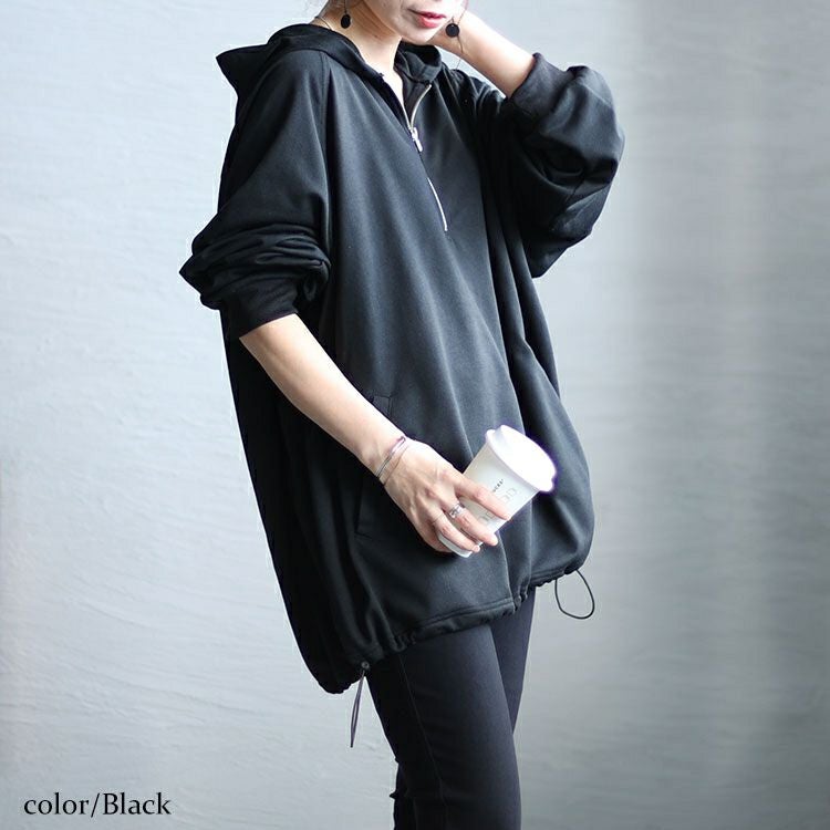 大きいサイズ レディース ハーフジップパーカー　bai-0144