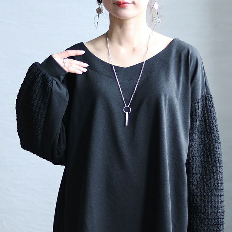 大きいサイズ レディース 袖切替えドロップショルダーチュニック　bai-0143