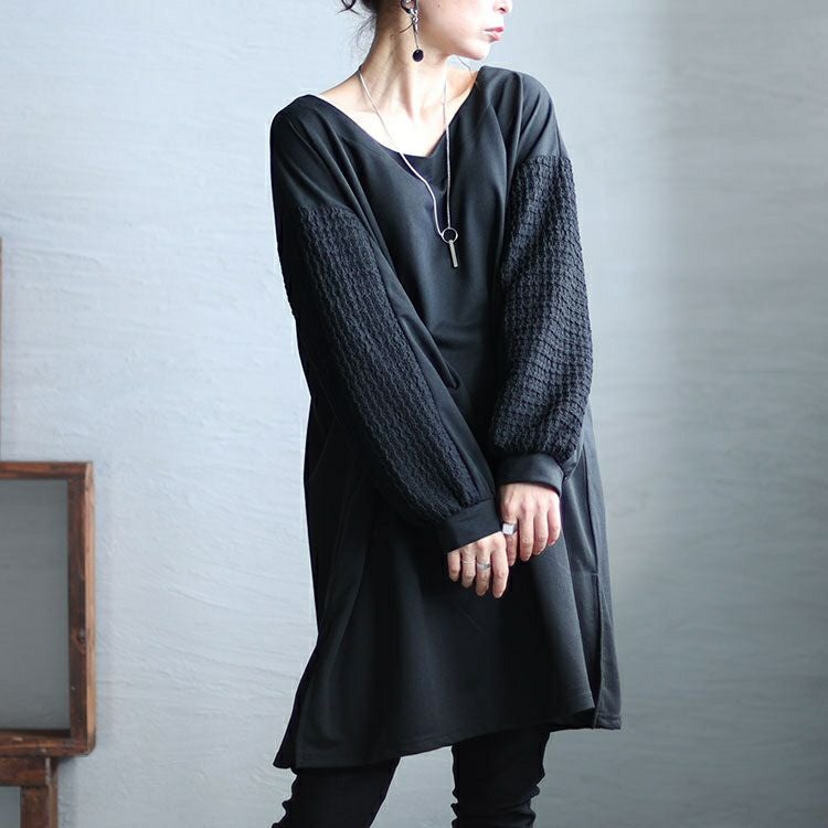 大きいサイズ レディース 袖切替えドロップショルダーチュニック　bai-0143