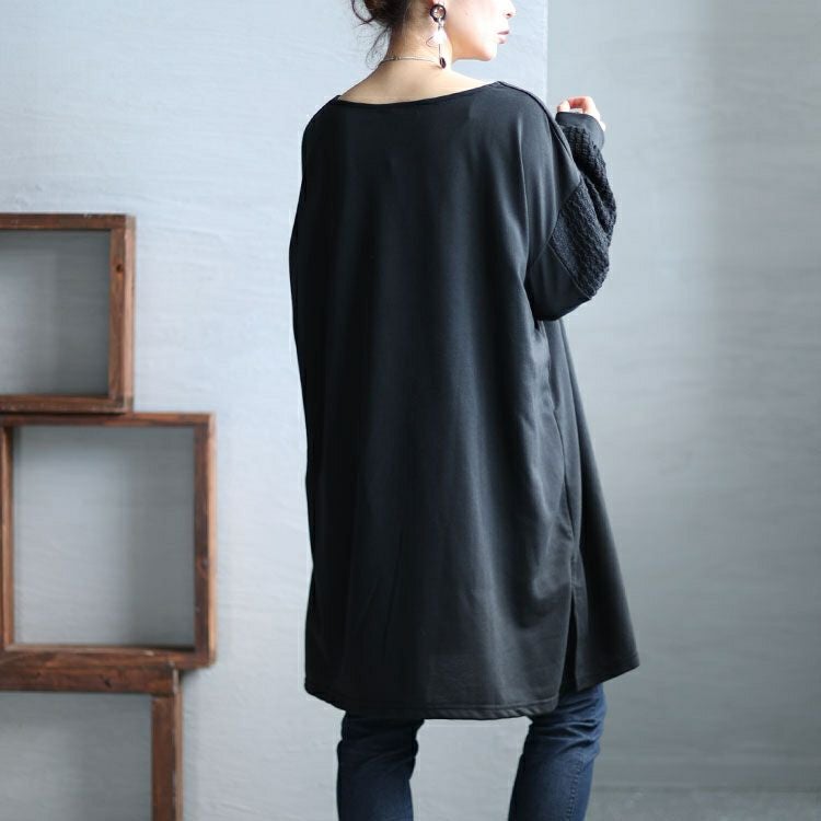大きいサイズ レディース 袖切替えドロップショルダーチュニック　bai-0143