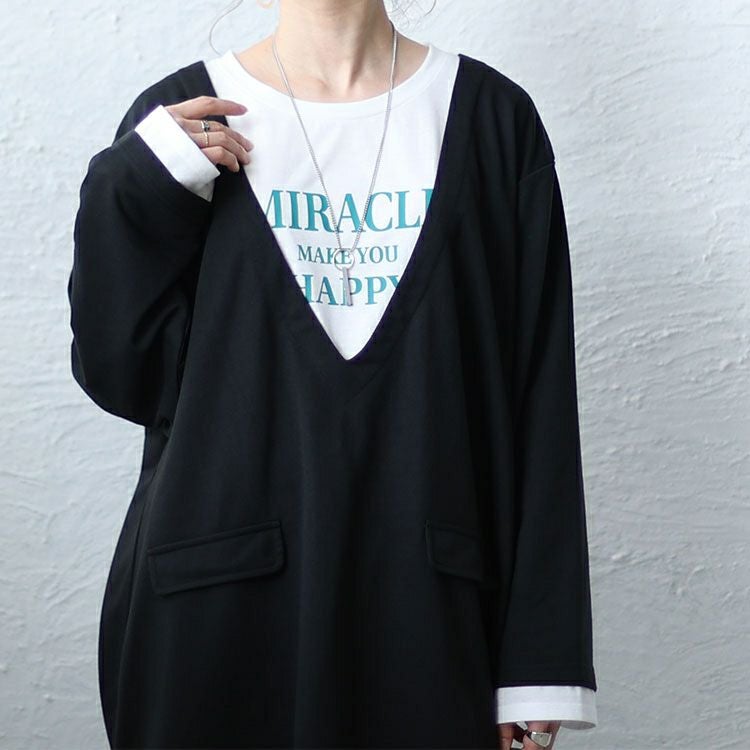 大きいサイズ レディース ジャケット風プルオーバー 　bai-0141