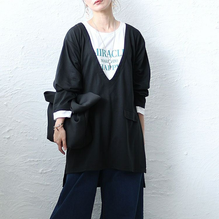 大きいサイズ レディース ジャケット風プルオーバー 　bai-0141