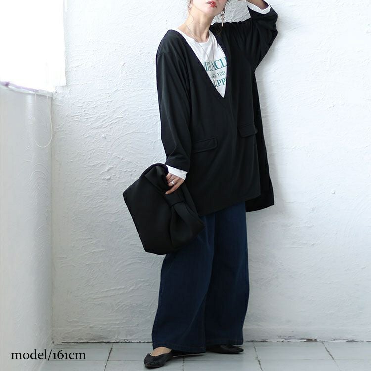 大きいサイズ レディース ジャケット風プルオーバー 　bai-0141