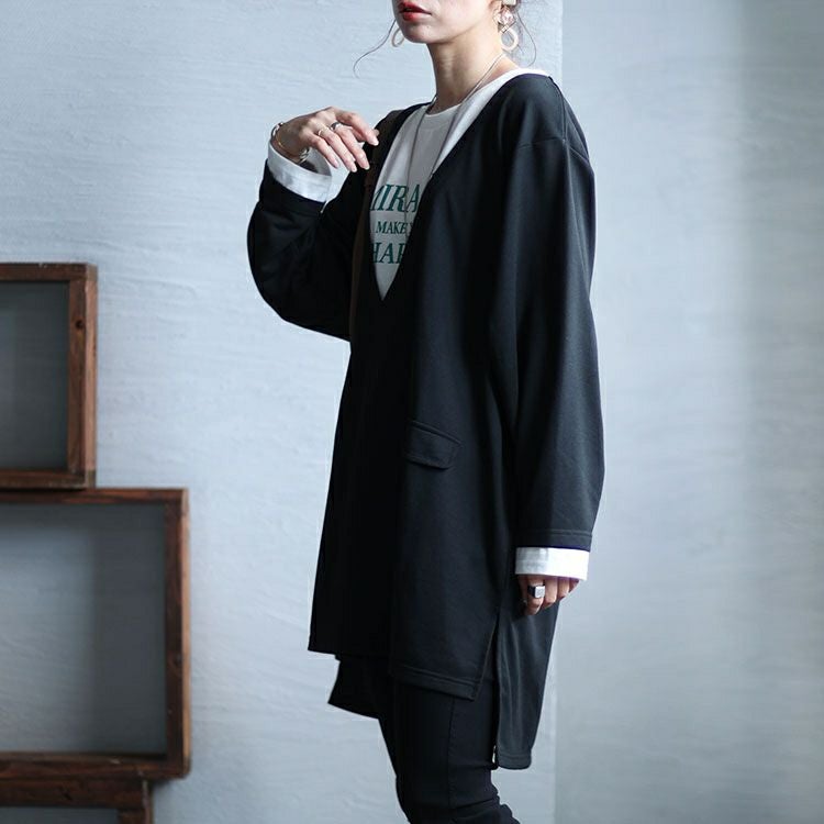 大きいサイズ レディース ジャケット風プルオーバー 　bai-0141