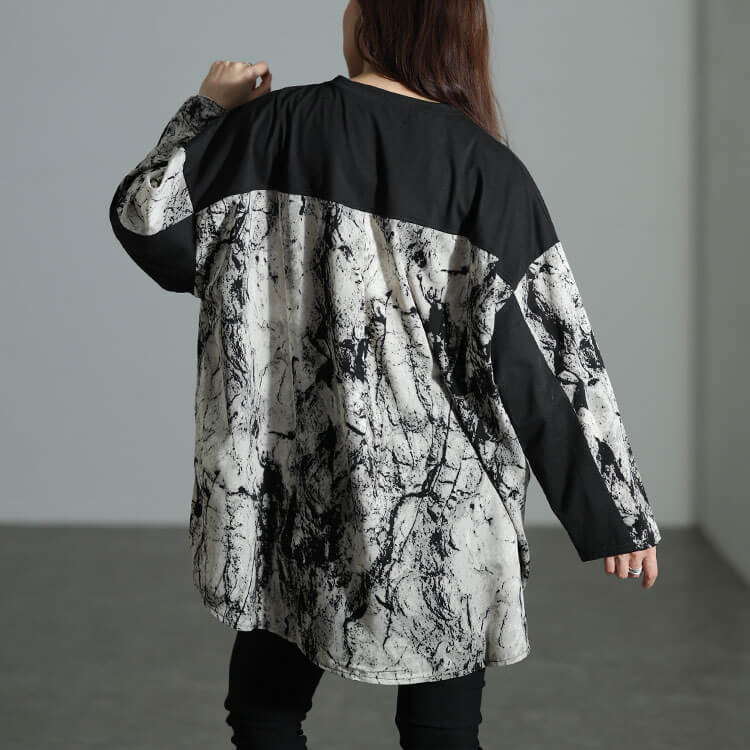 大きいサイズ レディース ボックスシルエットロンTシャツ　bai-0140 【メール便可】