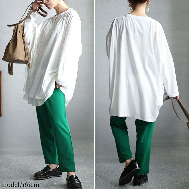 大きいサイズ レディース キーネックコクーン長袖チュニック　bai-0139 【メール便可】