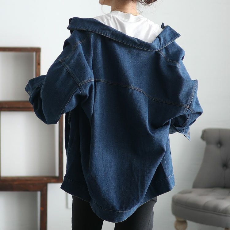 大きいサイズ レディース オーバサイズデニムブルゾン　sada-6881