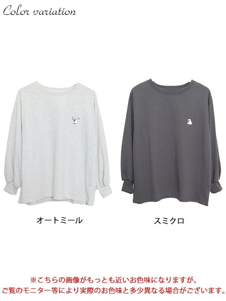 大きいサイズ レディース バックワッペンクルーネックトップス　cros-140123 【ゆうパケット可】