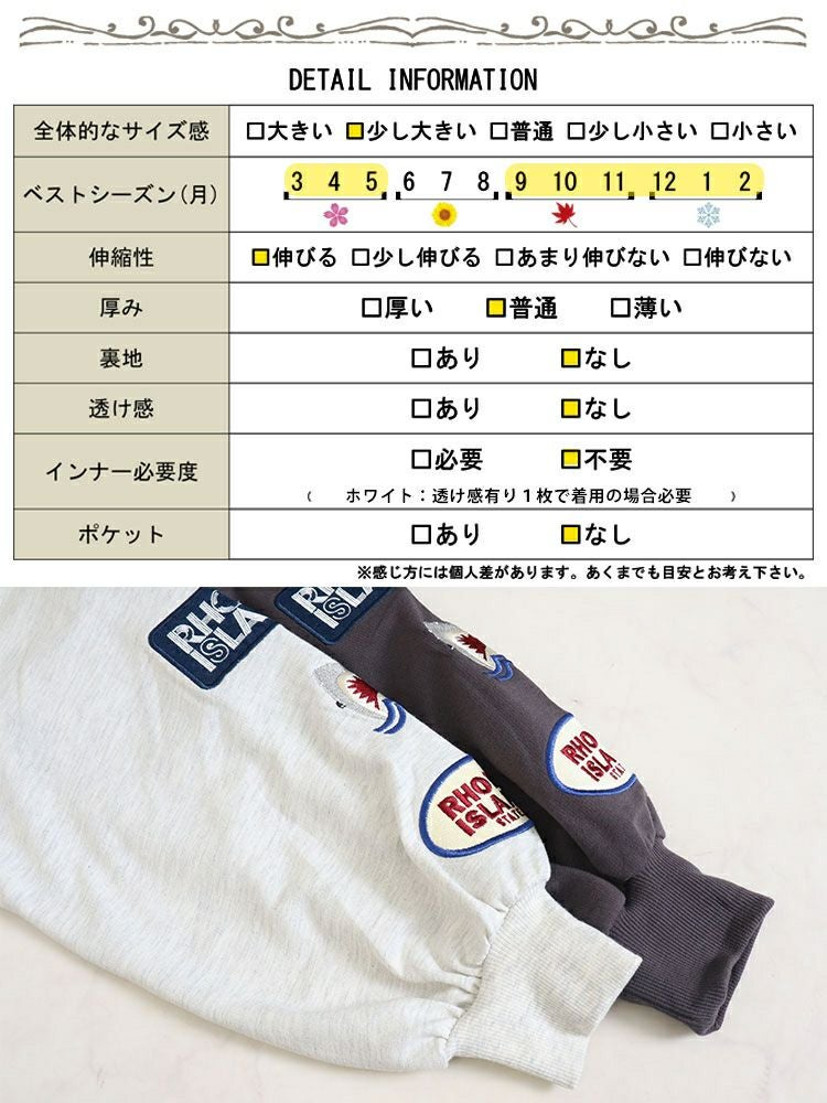 大きいサイズ レディース 袖ワッペンクルーネックトップス　cros-140122 【メール便可】