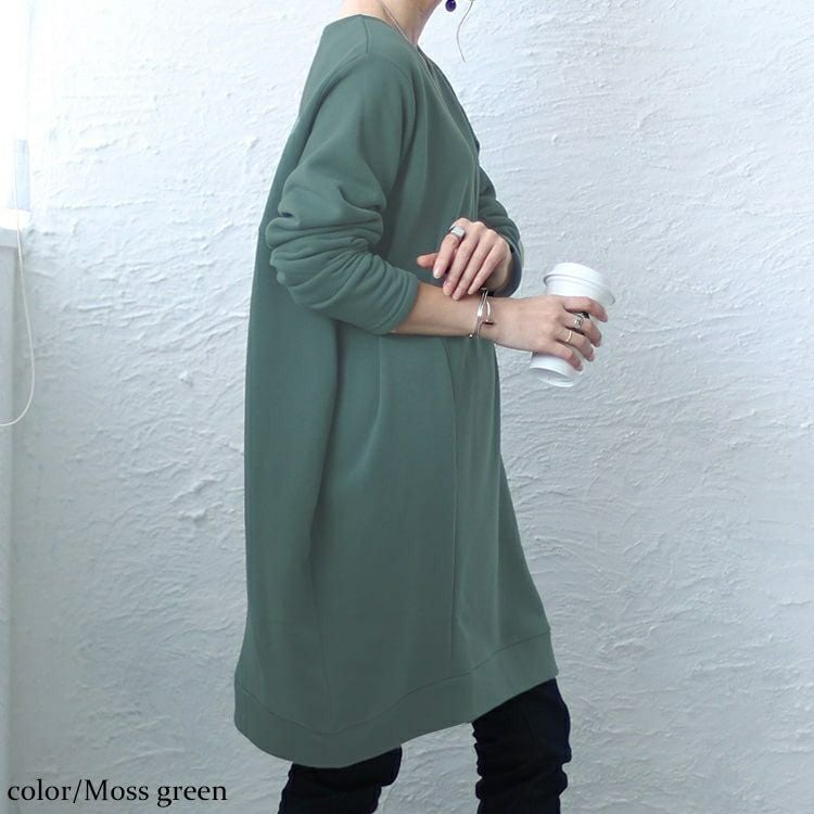 大きいサイズ レディース 裏起毛コクーンVネックプルオーバー　cros-140107