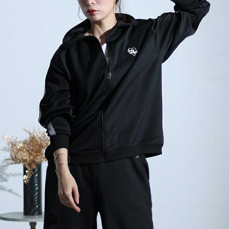 大きいサイズ レディース ワッペンジャージセットアップ　cros-140113