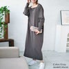 大きいサイズ レディース バックポケット付きステッチワンピース　bro-0028 グレー