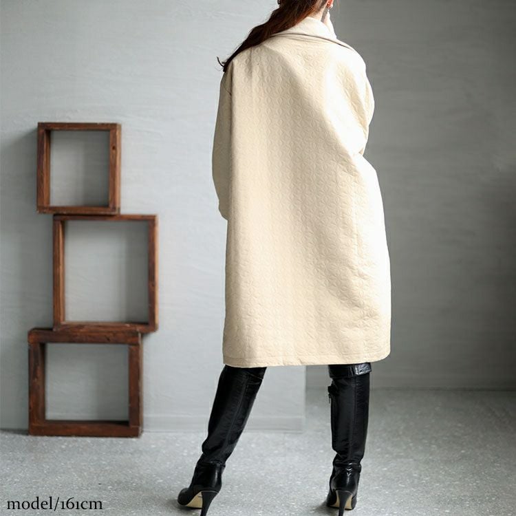 大きいサイズ レディース ボリュームリブネックキルティングコート　maru-6711