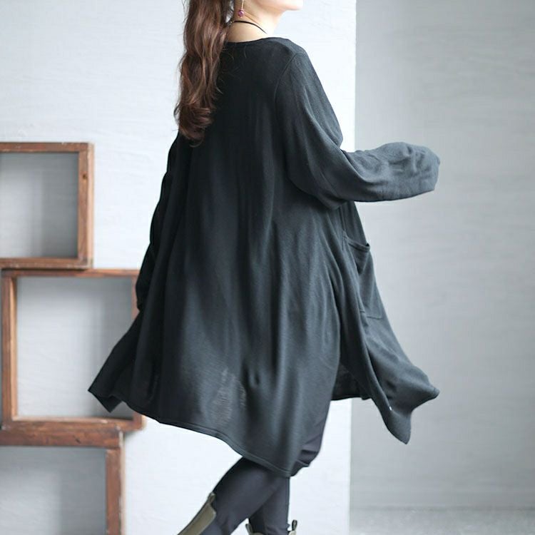 大きいサイズ レディース Vネックイレギュラーヘムチュニック　fem-409