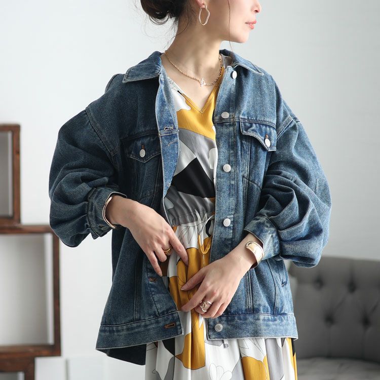 大きいサイズ レディース オーバーサイズデニムジャケット　sada-6880