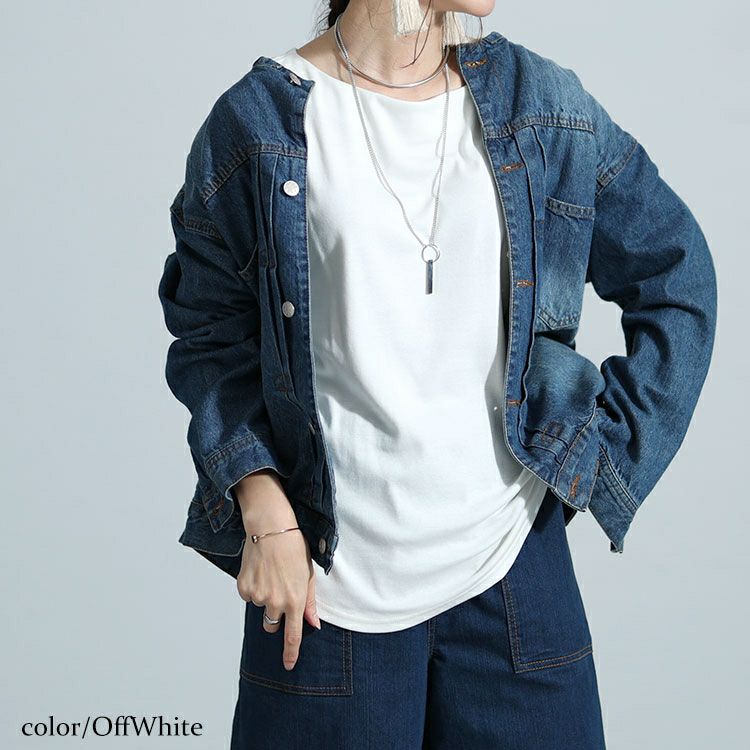 大きいサイズ レディース ボートネック7分袖カットソー　wk-0442 【メール便可】