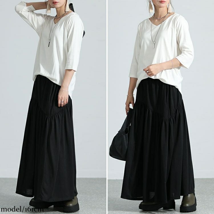 大きいサイズ レディース Vネック7分袖カットソー　wk-0446 【メール便可】