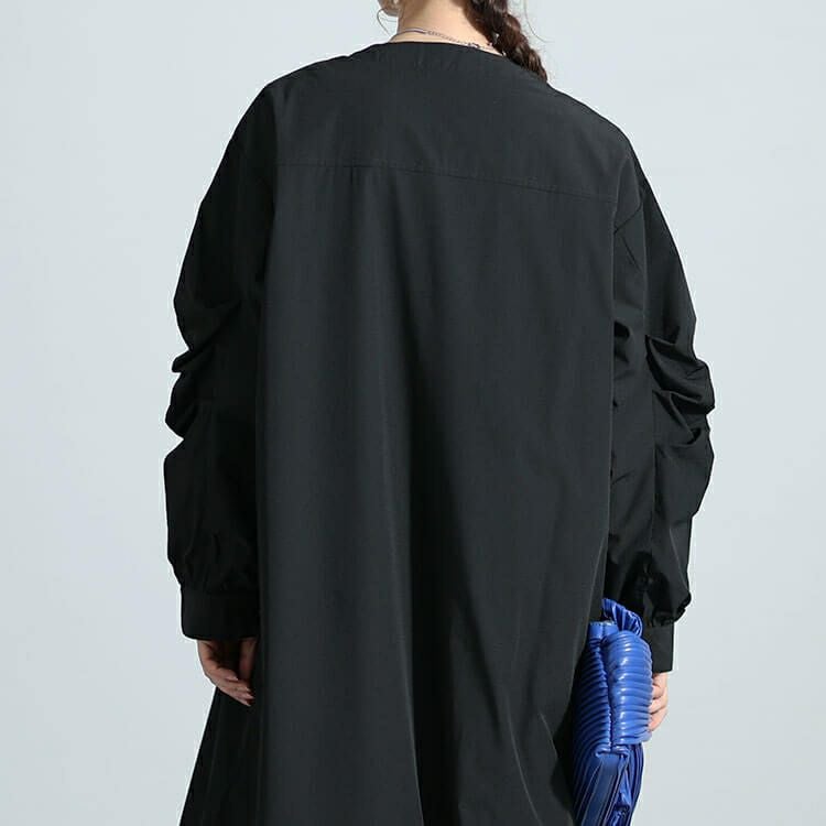 大きいサイズ レディース 袖タックロングMA-1ワンピース　nw-23037