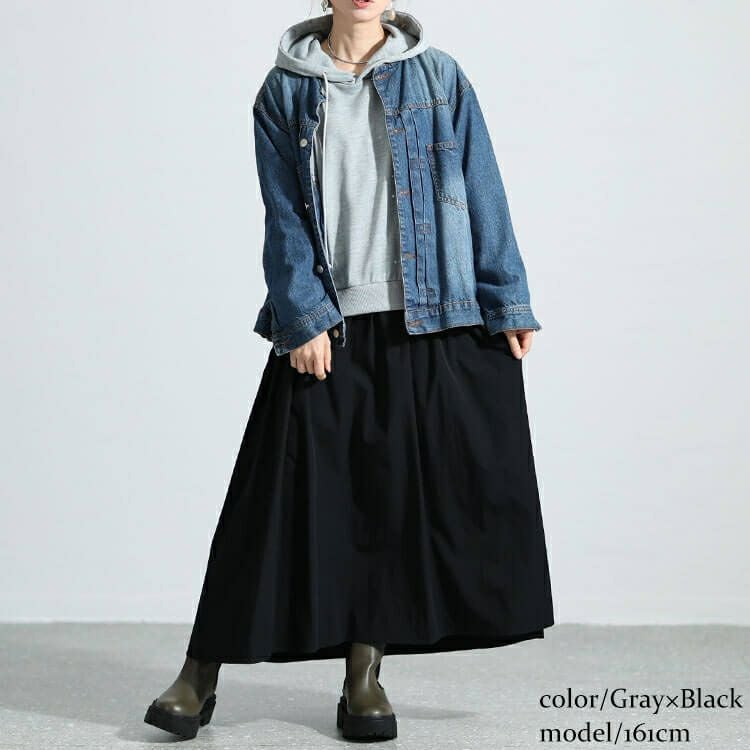 大きいサイズ レディース パーカードッキングワンピース　nw-23035