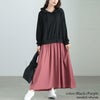 大きいサイズ レディース パーカードッキングワンピース　nw-23035 ブラック×パープル