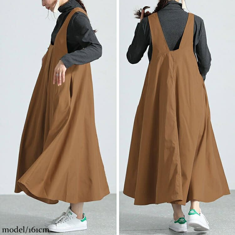 大きいサイズ レディース フレアジャンパースカート　nw-23034