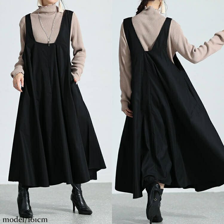 大きいサイズ レディース フレアジャンパースカート　nw-23034