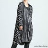 大きいサイズ レディース ストライプ柄ドルマンシャツチュニック　nw-23033 【メール便可】 ブラック