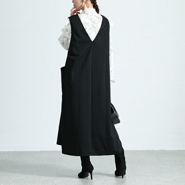 大きいサイズ レディース サイドポケット付きジャンパースカート　cast-5536021