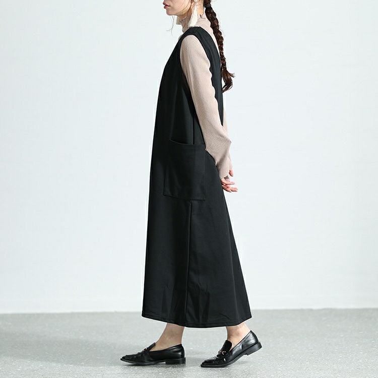 大きいサイズ レディース サイドポケット付きジャンパースカート　cast-5536021