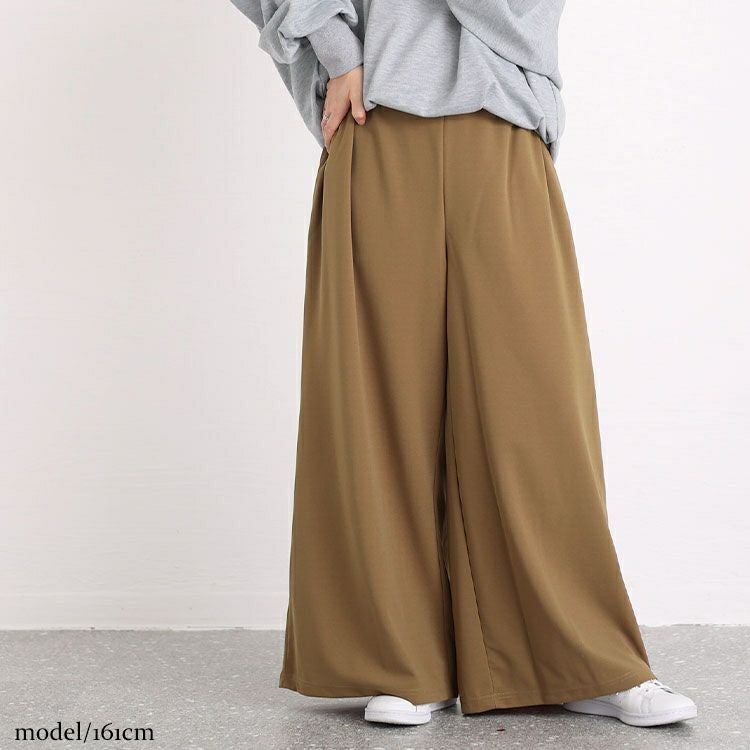 大きいサイズ レディース ストレッチアムンゼンワイドパンツ　maru-6665