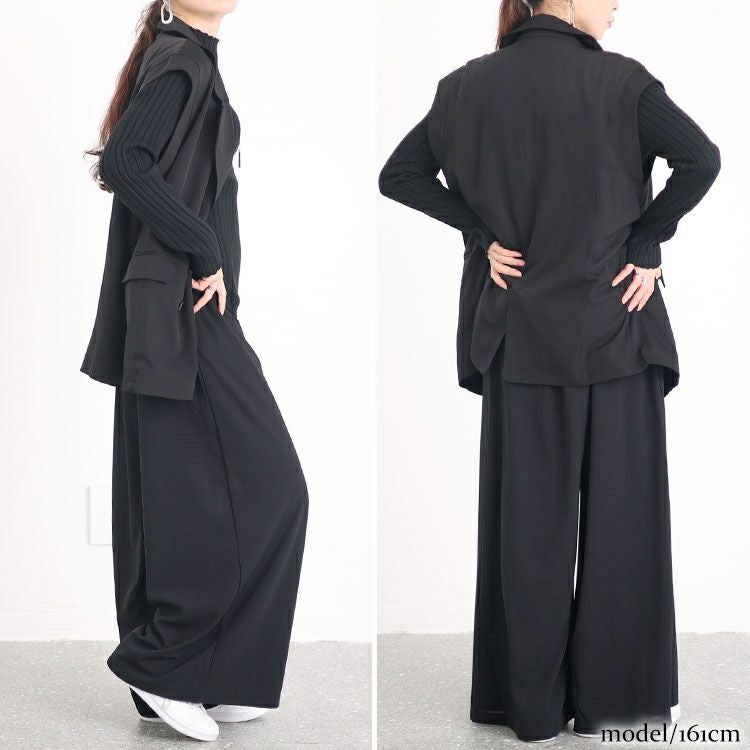 大きいサイズ レディース ストレッチアムンゼンワイドパンツ　maru-6665